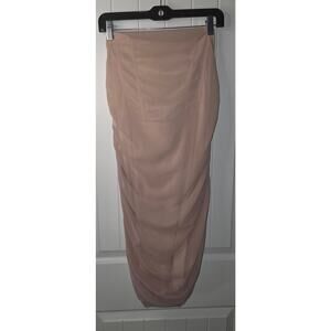 Pretty Little Thing Strapless Rusched Side Dress Size Large New